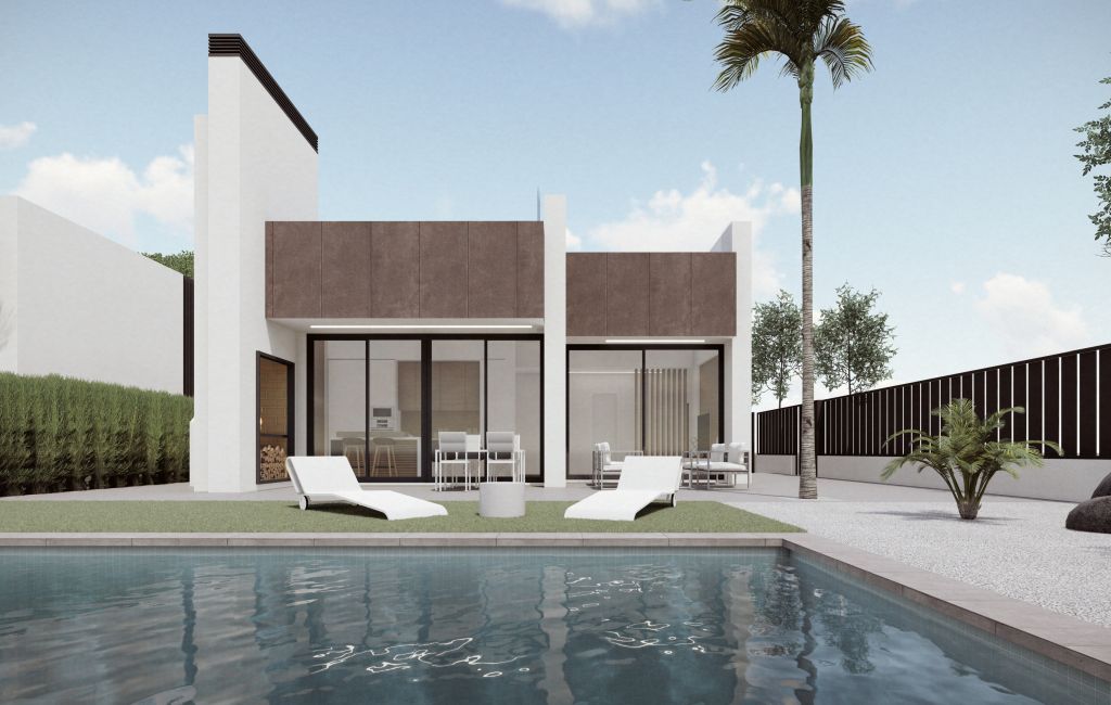 Modern villas with pool and roof terrace
